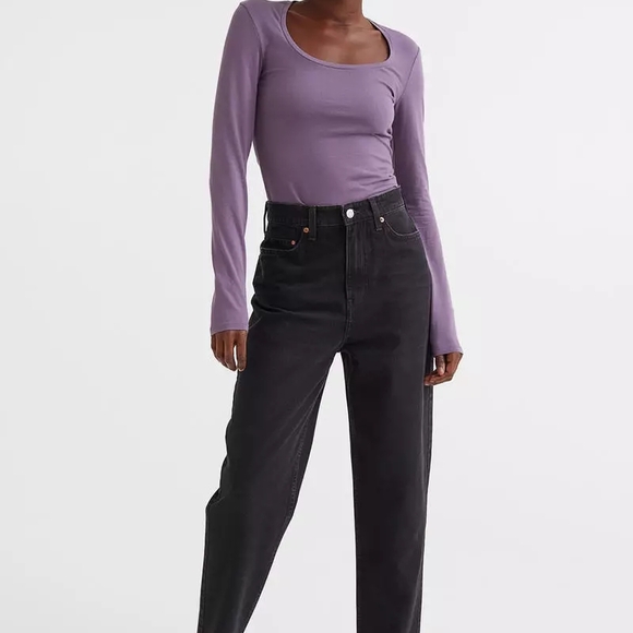 💜 H&M Purple Fitted Long Sleeve Bodysuit - Picture 2 of 7